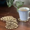 Handcrafted Monstera Leaf Design Wooden Coasters - Set of 6 | High-Quality Birch Wood | Tropical Decor