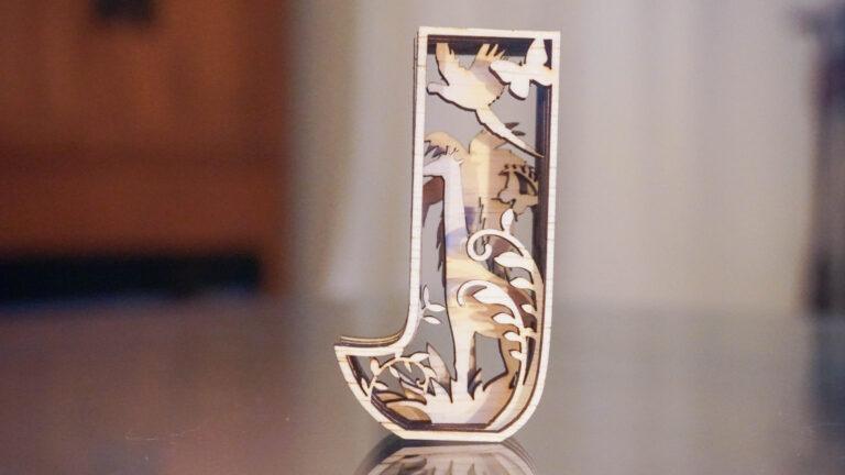 Letter J | Giraf & palmboom