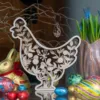 Botanische Houten kip - Laser Gesneden 6-Laags Decoratie
