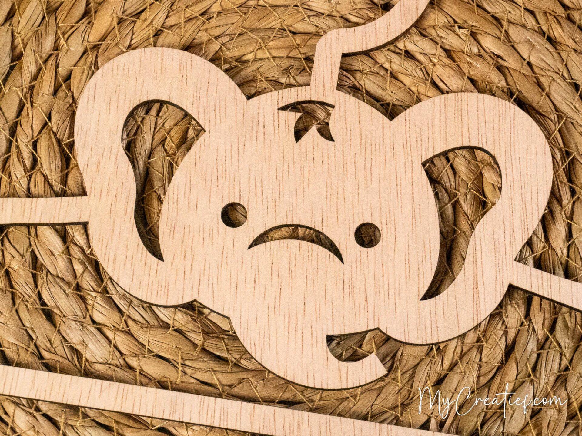 Olifant, Houten babykledinghanger - Afbeelding 2