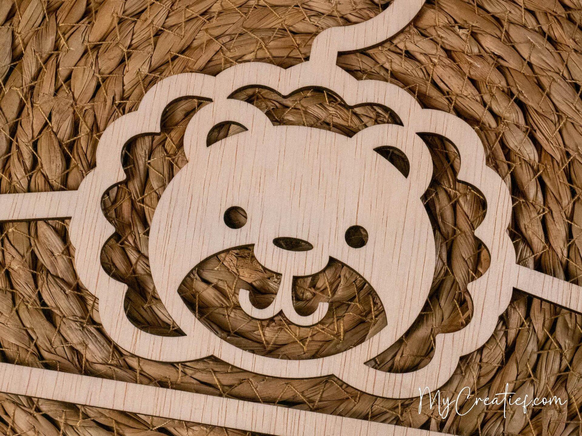 Leeuw, Houten babykledinghanger - Afbeelding 2