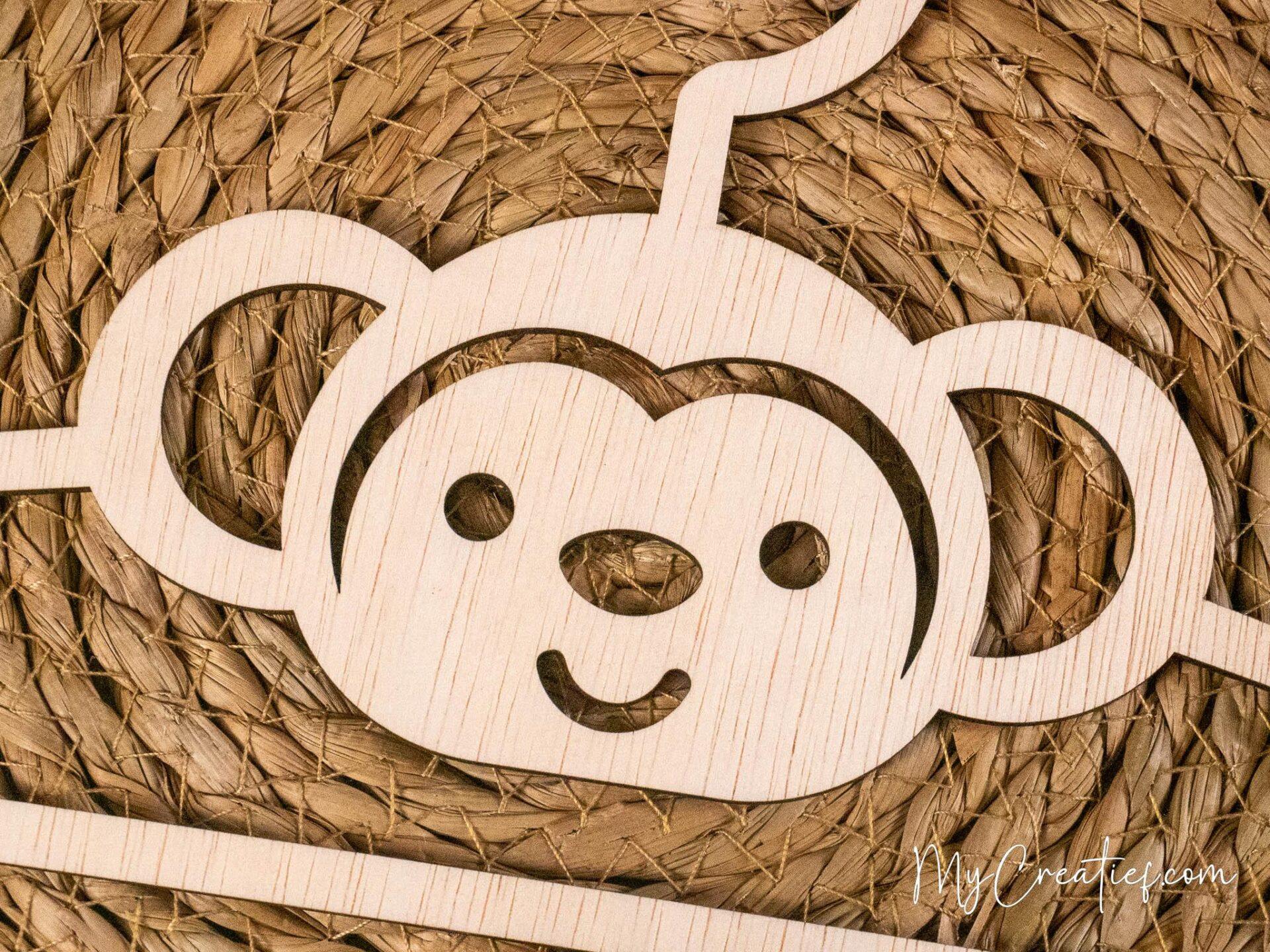 Aap, Houten babykledinghanger - Afbeelding 2