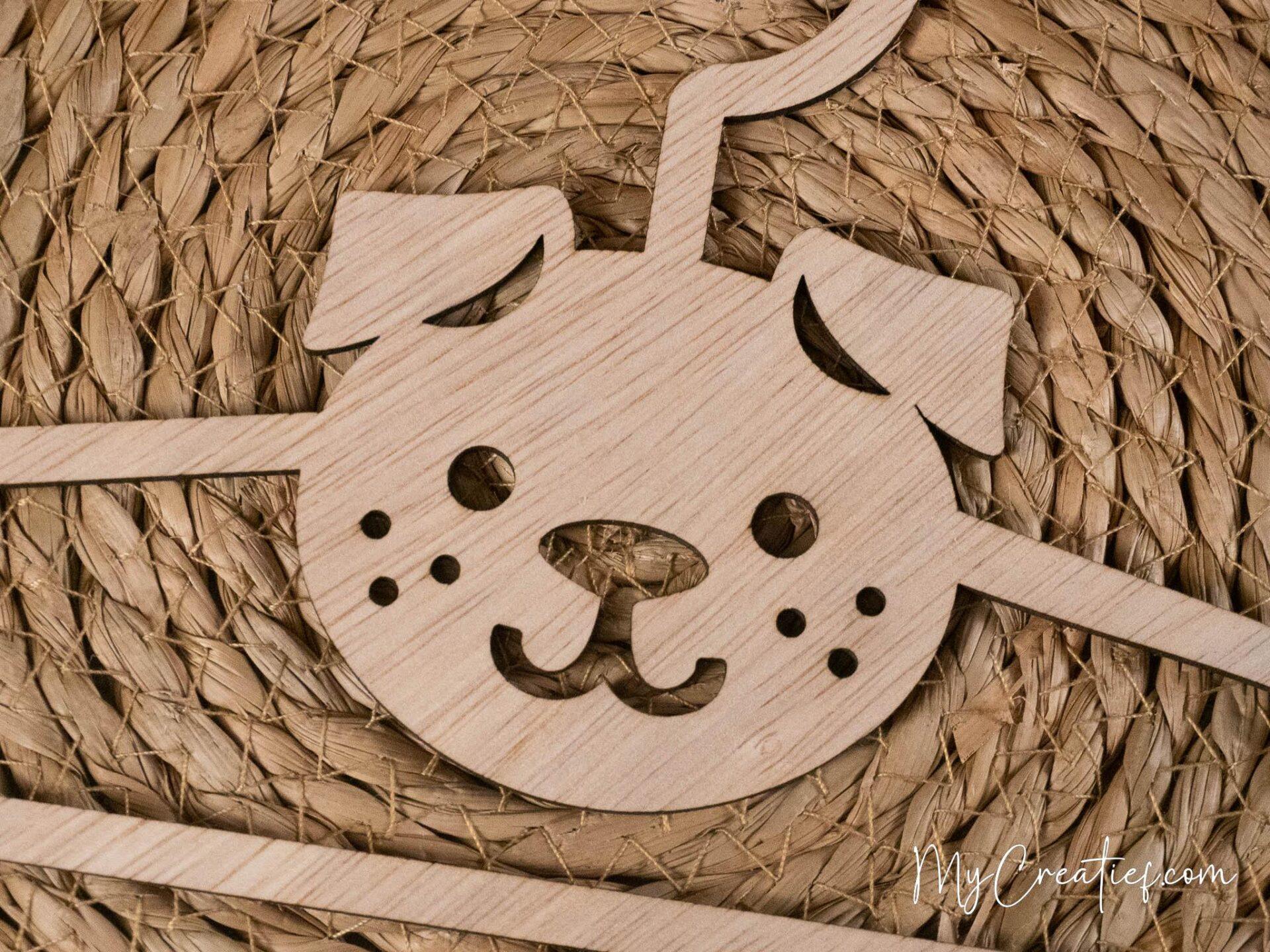 Hond, Houten babykledinghanger - Afbeelding 2